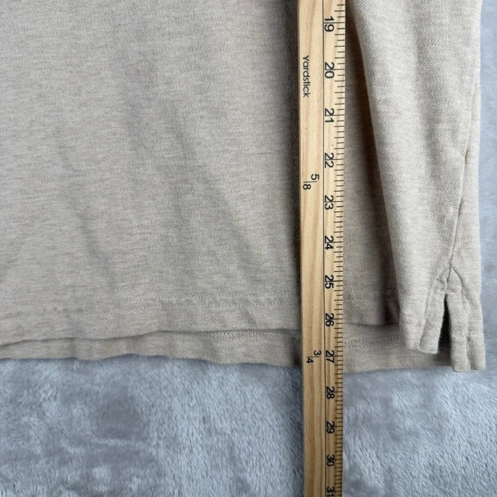 Banana Republic Men's Organic Cotton Pique Polo Shirt‎ Tan Size L Short Sleeve